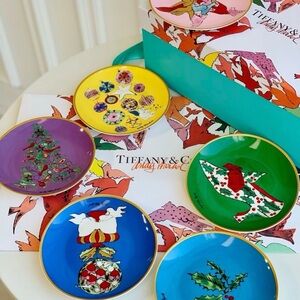 Tiffany X Andy Warhol Limited Edition 6pcs Ring Dishes Plates Art New With Box